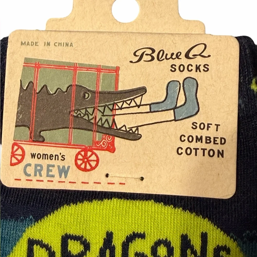 Blue Q Women's Crew Socks - Navy, Yellow, Light Blue, White